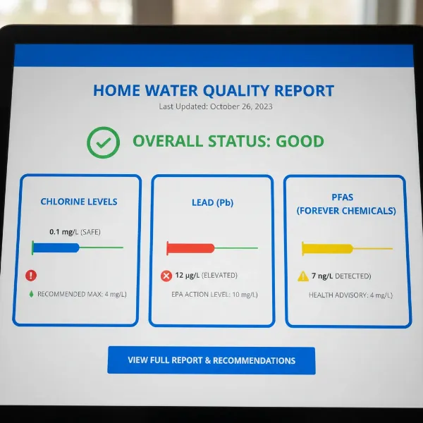a partial view of a water quality report showing contaminant levels and health information